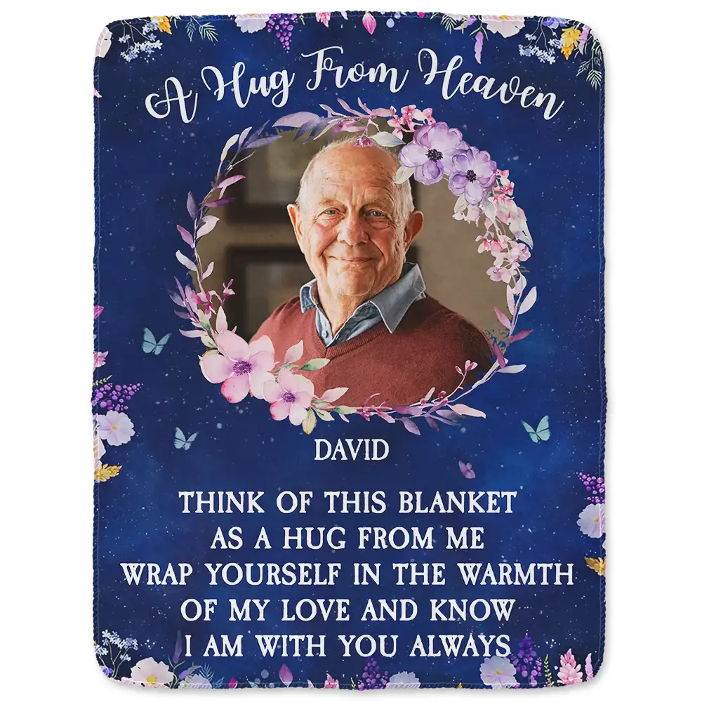 Custom Photo Wrap Yourself In The Warmth Of My Love - Personalized Fleece Blanket, Sherpa Blanket - Image 2