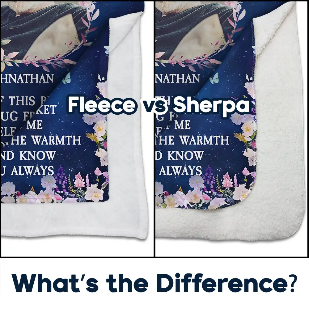 Custom Photo Wrap Yourself In The Warmth Of My Love - Personalized Fleece Blanket, Sherpa Blanket - Image 4