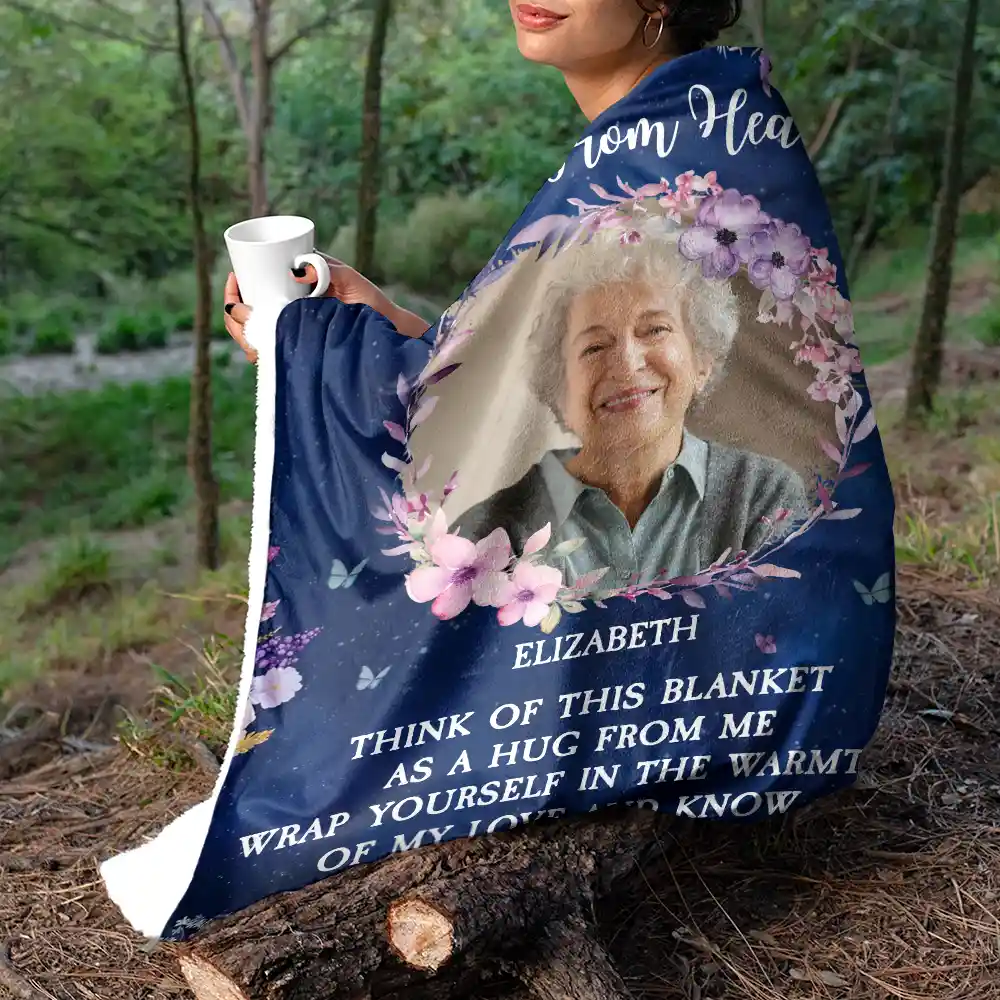 Custom Photo Wrap Yourself In The Warmth Of My Love - Personalized Fleece Blanket, Sherpa Blanket - Image 5