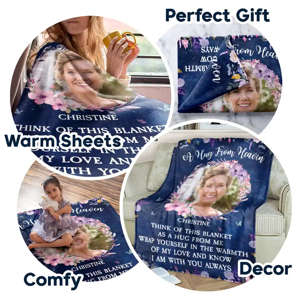 Custom Photo Wrap Yourself In The Warmth Of My Love - Personalized Fleece Blanket, Sherpa Blanket - Image 7