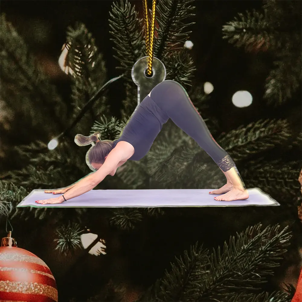 Custom Photo Yoga Lovers - Personalized Acrylic Photo Ornament - Image 4