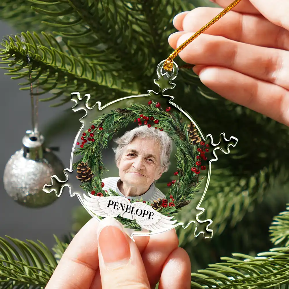 Custom Photo You Always In My Heart - Personalized Snowflakes Shaped Glass Ornament - Image 3