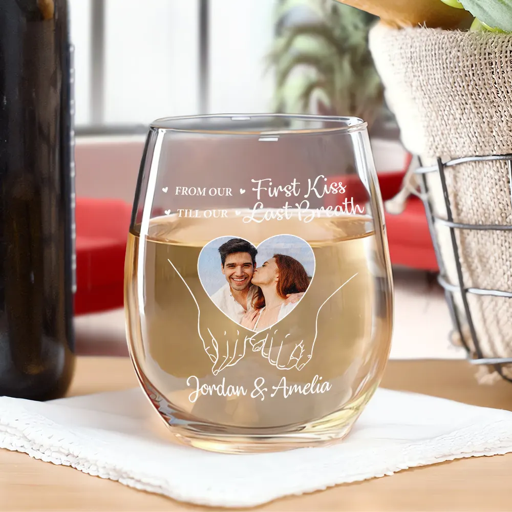 Custom Photo You And Me We Got This - Personalized Stemless Wine Glass - Image 2