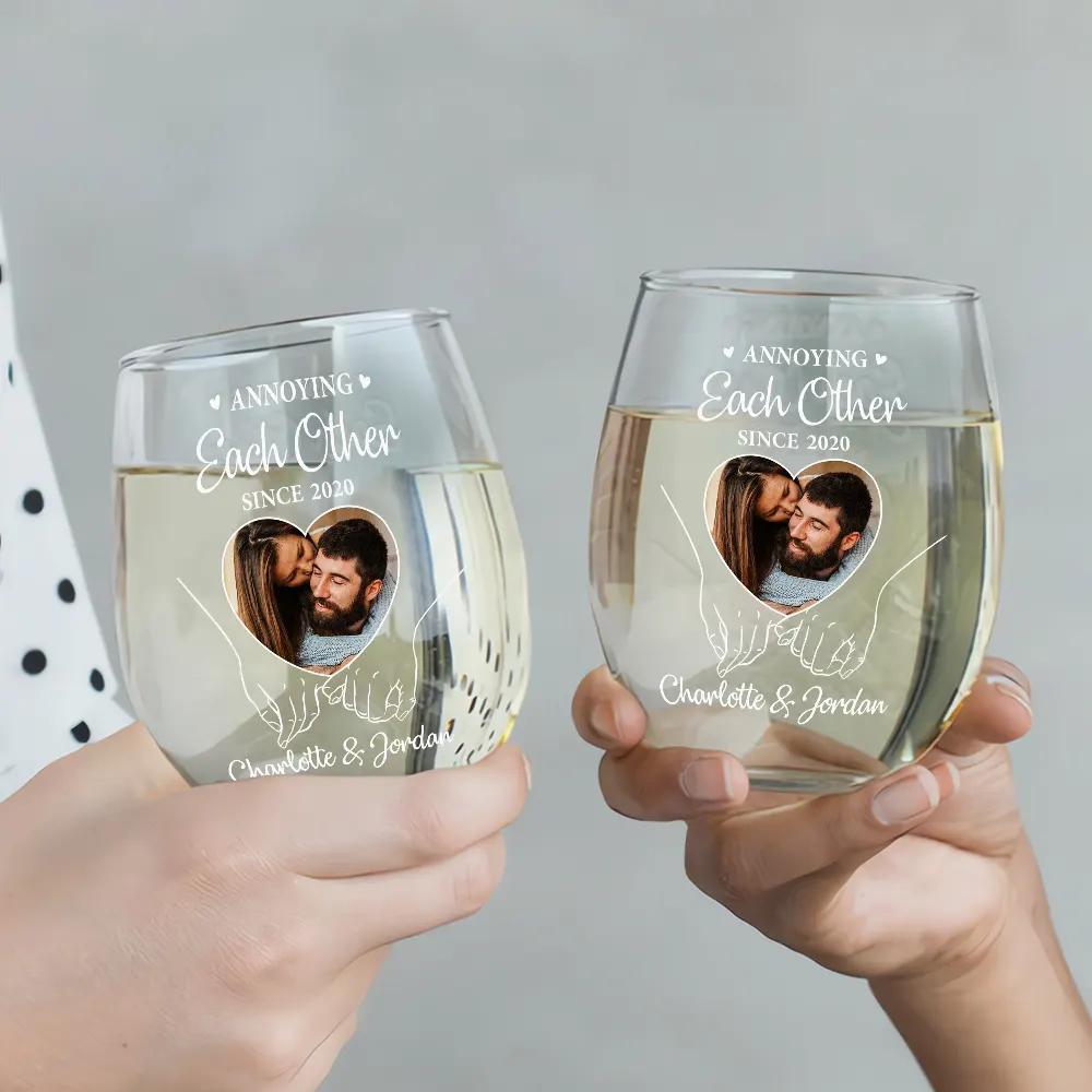 Custom Photo You And Me We Got This - Personalized Stemless Wine Glass - Image 3