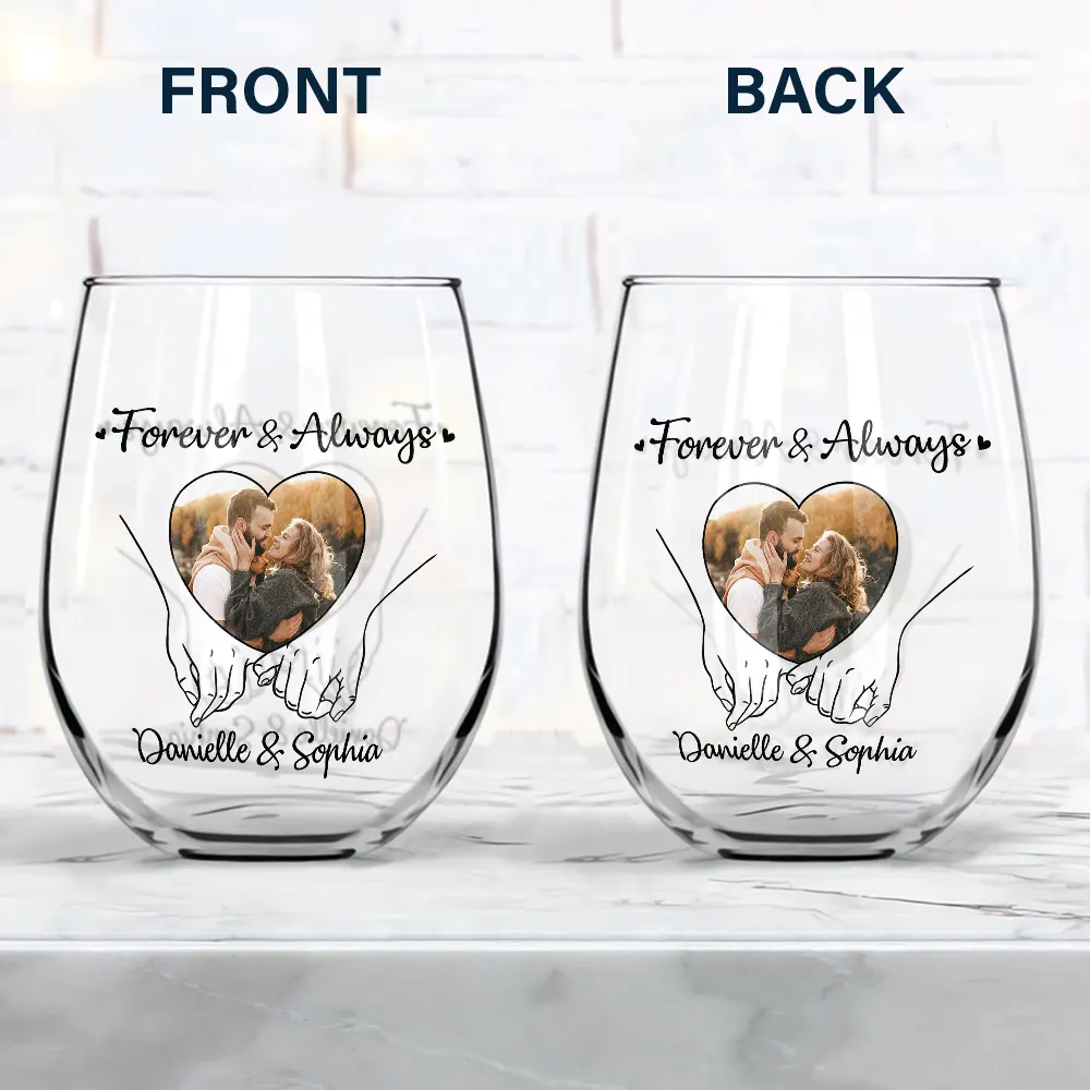 Custom Photo You And Me We Got This - Personalized Stemless Wine Glass - Image 4
