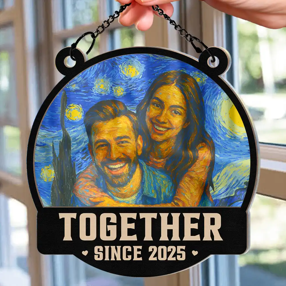 Custom Photo You And Me We Got This Under Starry Night - Personalized Window Hanging Suncatcher Ornament - Image 3