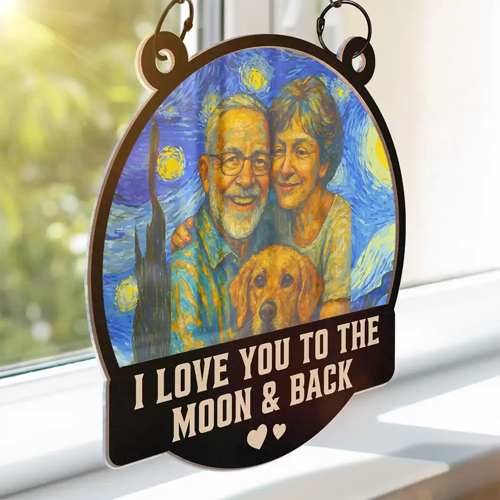 Custom Photo You And Me We Got This Under Starry Night - Personalized Window Hanging Suncatcher Ornament - Image 4