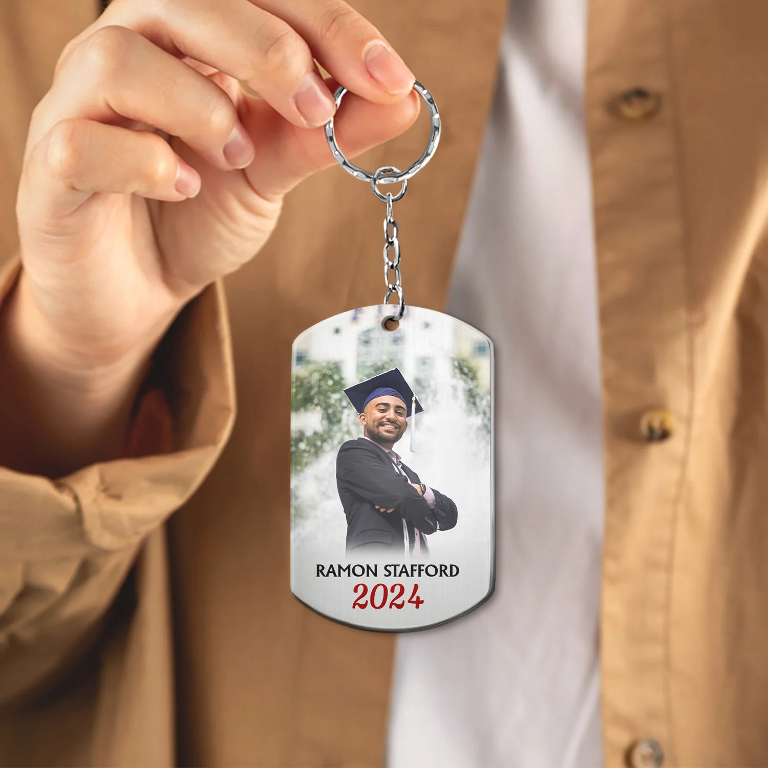 Custom Photo You Are Braver Than You Believe - Graduation Gift, Gift For Friends - Personalized Aluminum Keychain - Image 4
