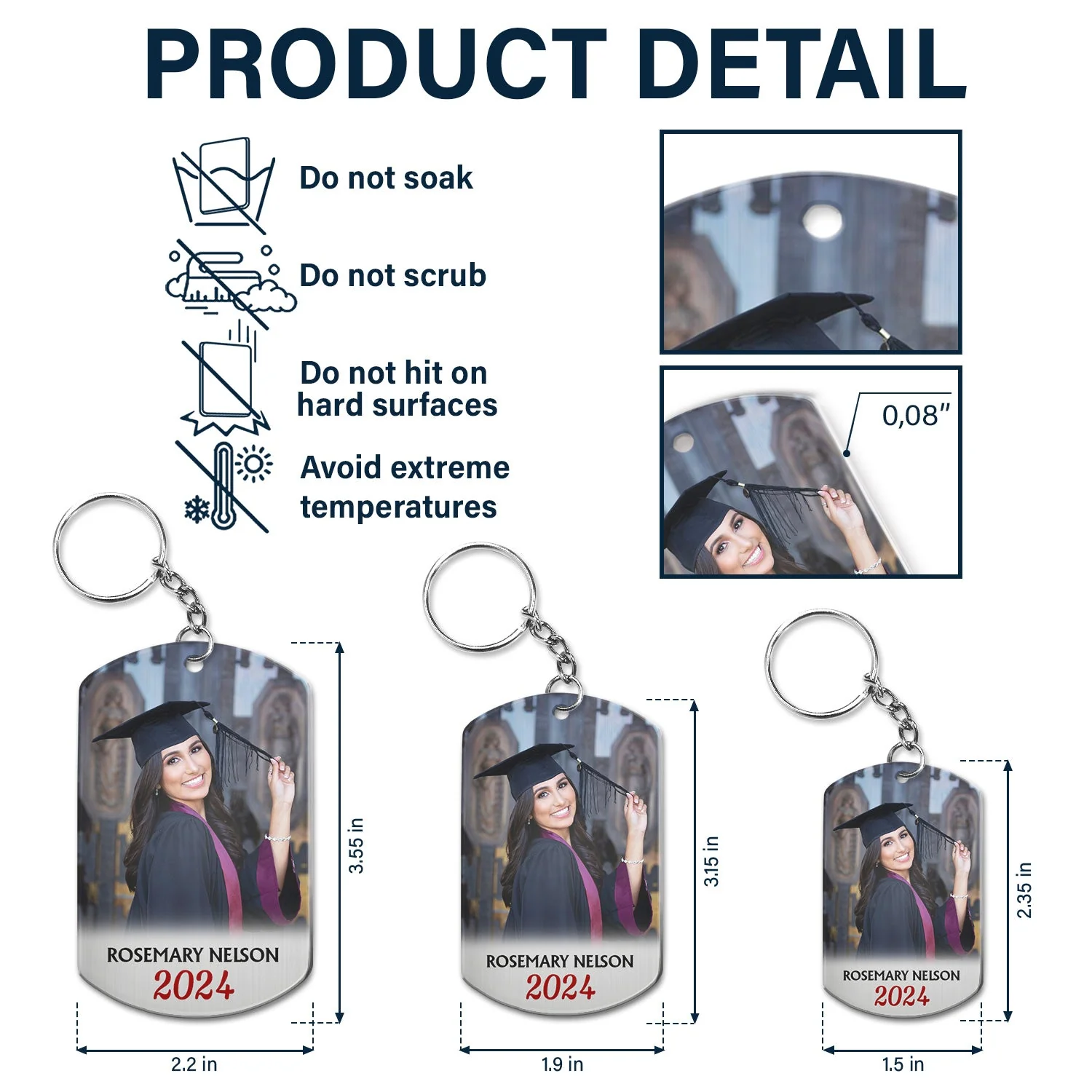 Custom Photo You Are Braver Than You Believe - Graduation Gift, Gift For Friends - Personalized Aluminum Keychain - Image 5