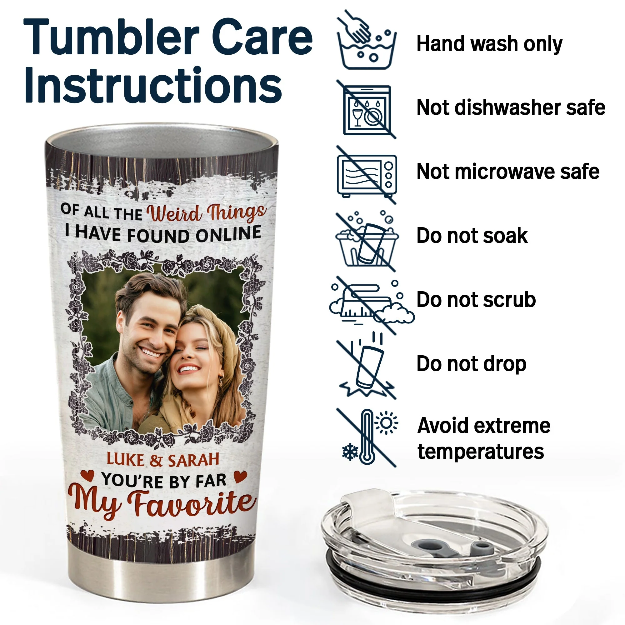 Custom Photo You Are By Far My Favorite - Gift For Couples - Personalized Tumbler - Image 5