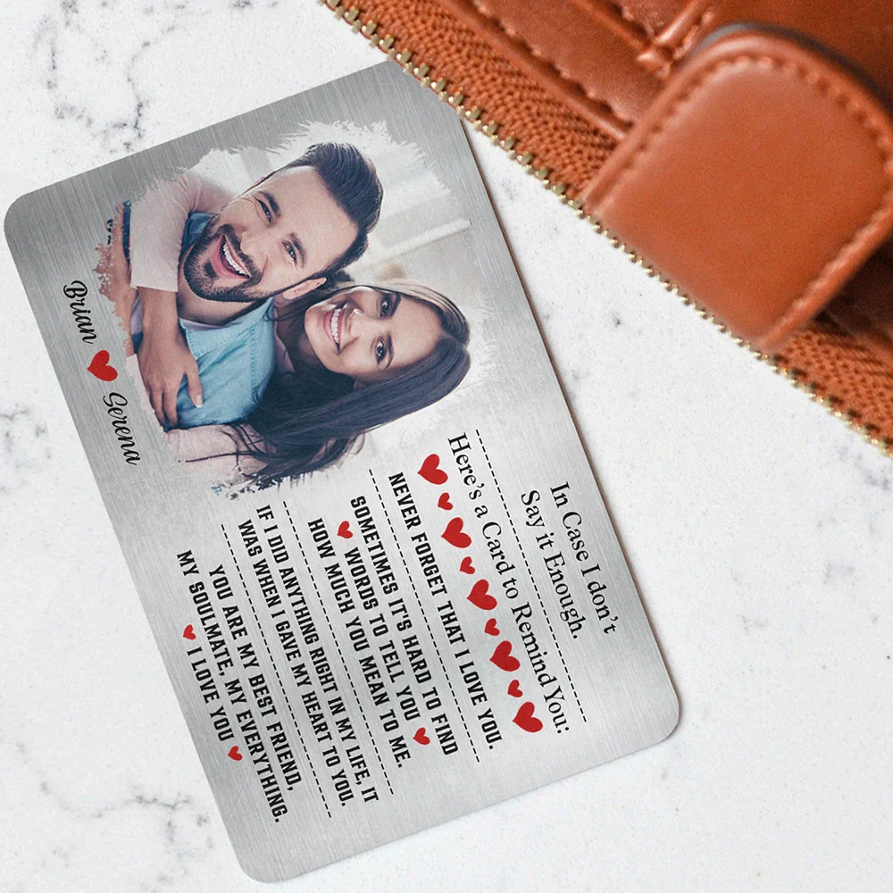 Custom Photo You Are My Best Friend My Soulmate - Personalized Aluminum Wallet Card - Image 3