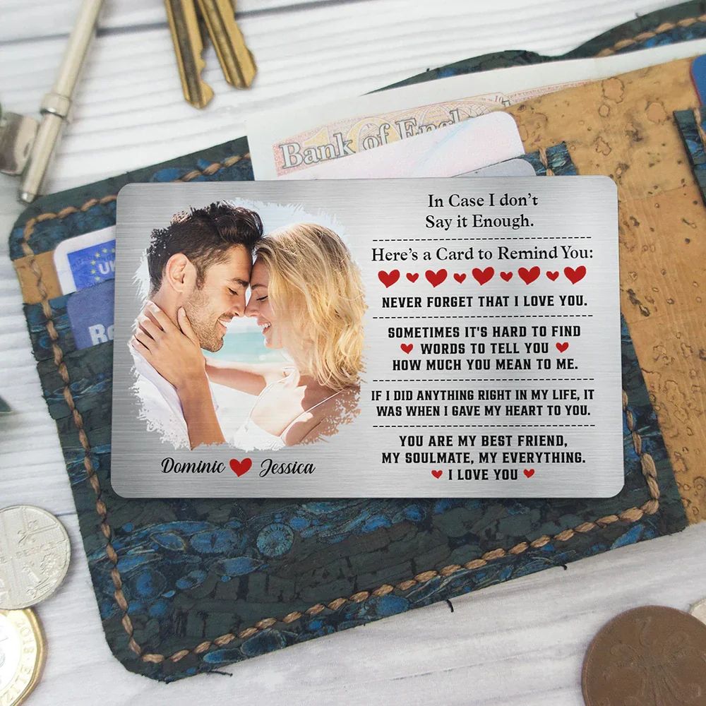 Custom Photo You Are My Best Friend My Soulmate - Personalized Aluminum Wallet Card - Image 6