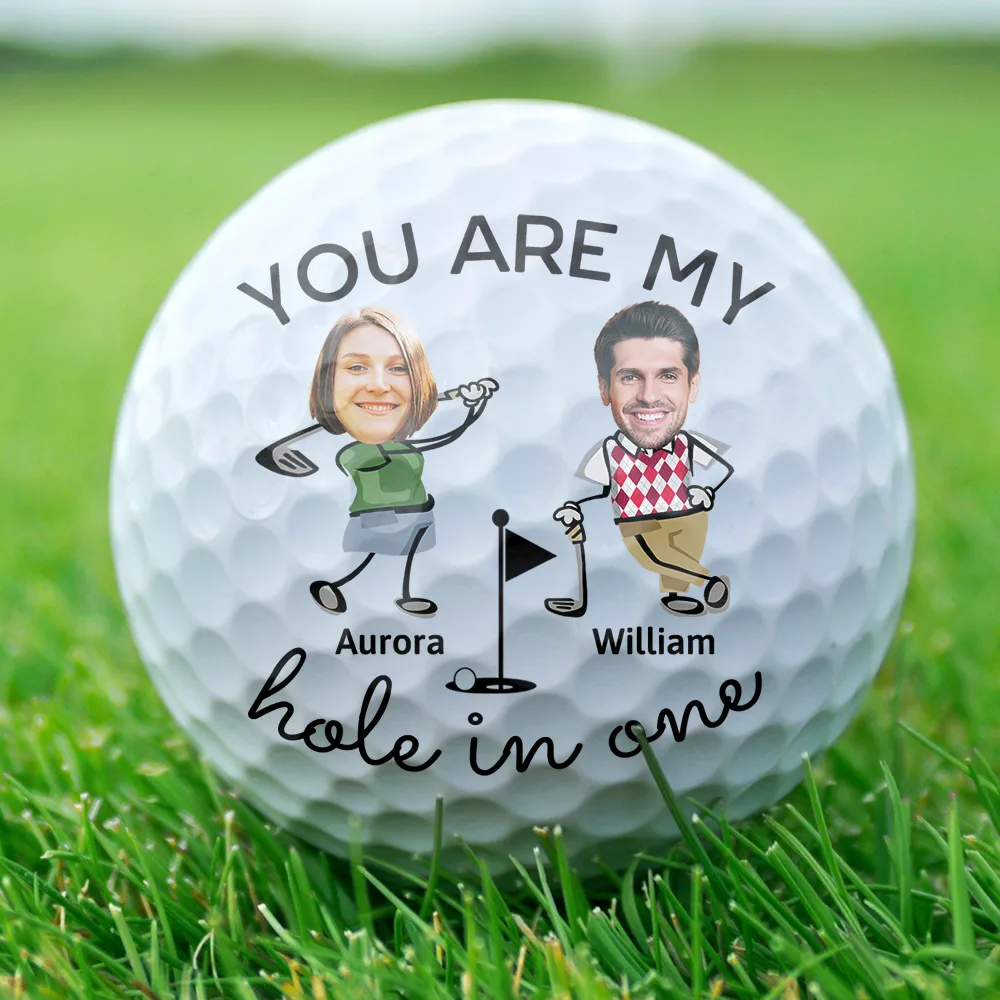 Custom Photo You Are My Hole In One Golf Couple - Personalized Golf Ball - Image 3