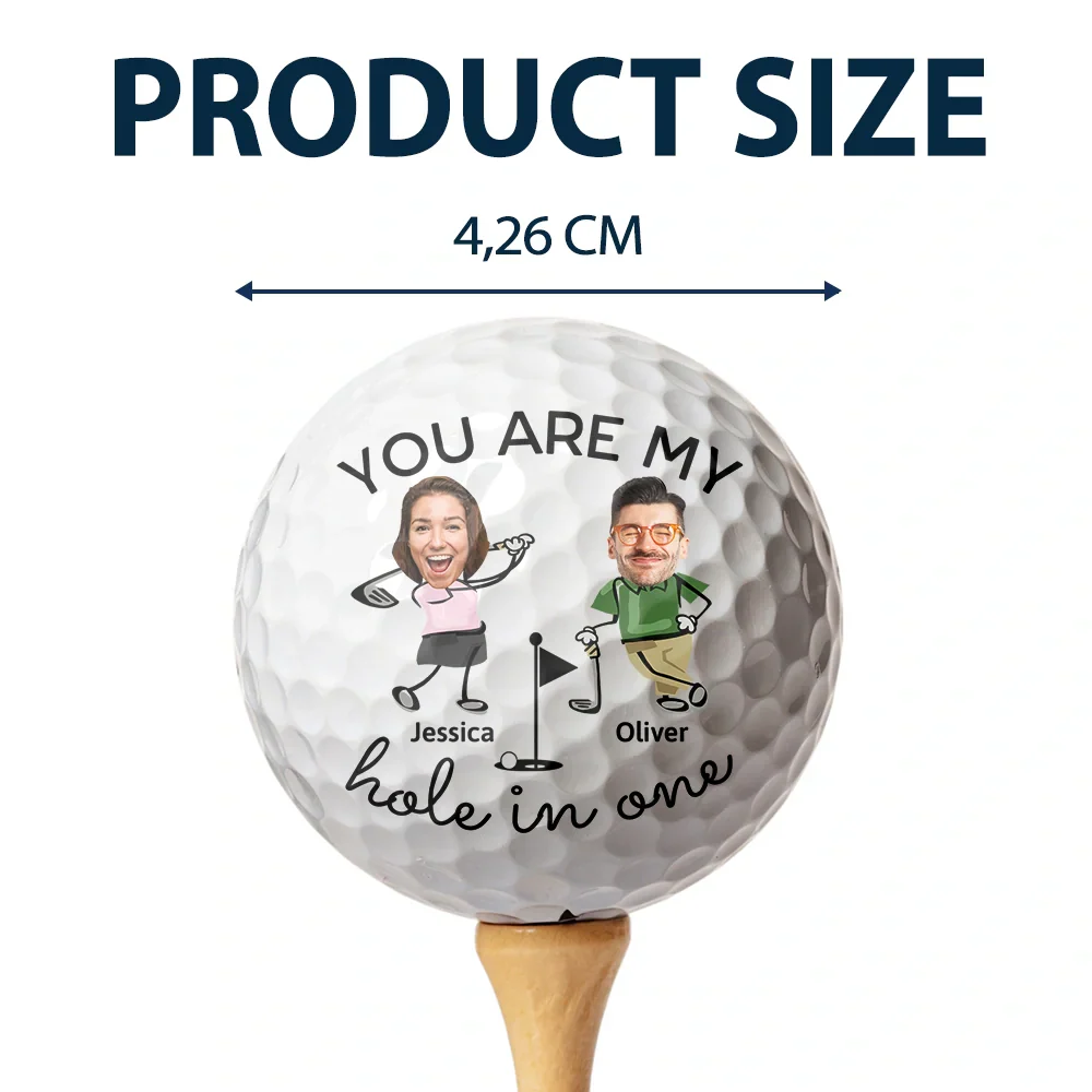 Custom Photo You Are My Hole In One Golf Couple - Personalized Golf Ball - Image 5