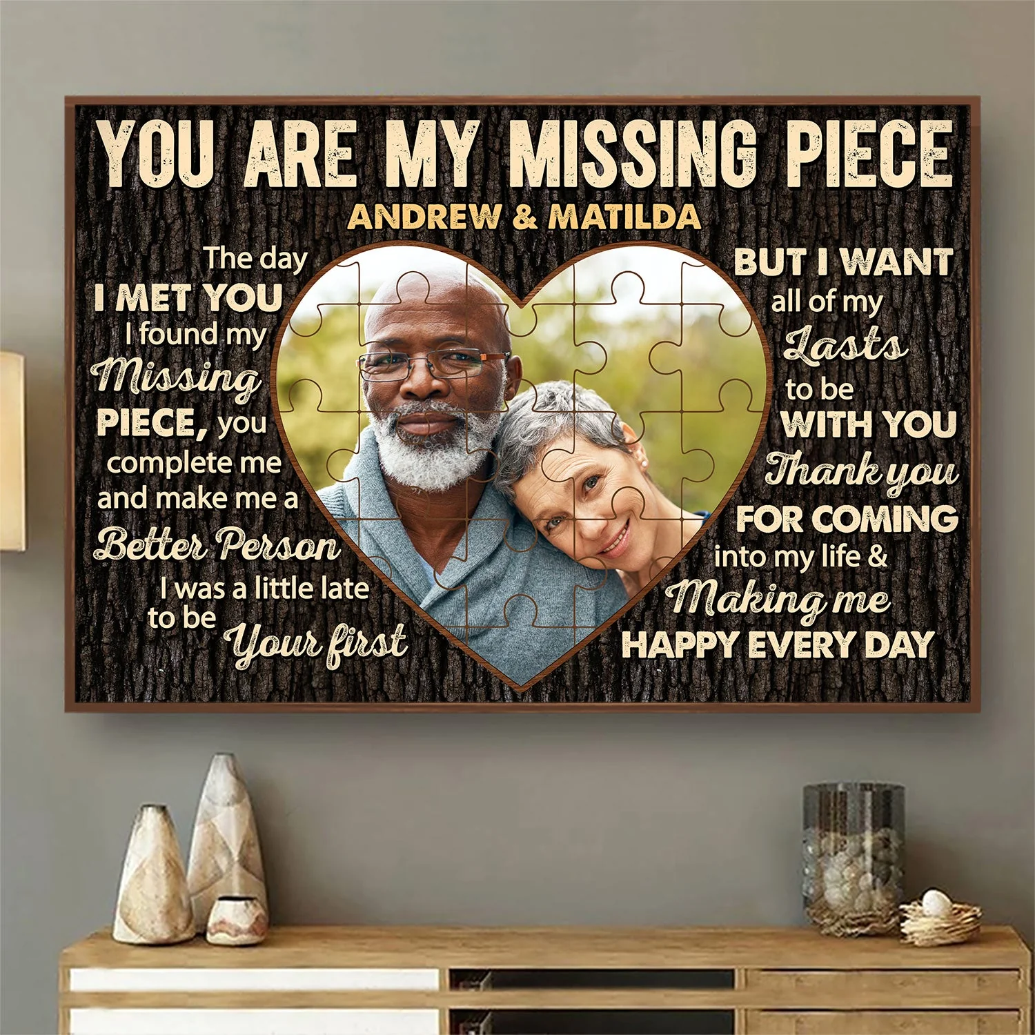 Custom Photo You Are My Missing Piece - Anniversary Gift For Couples - Personalized Poster - Image 2