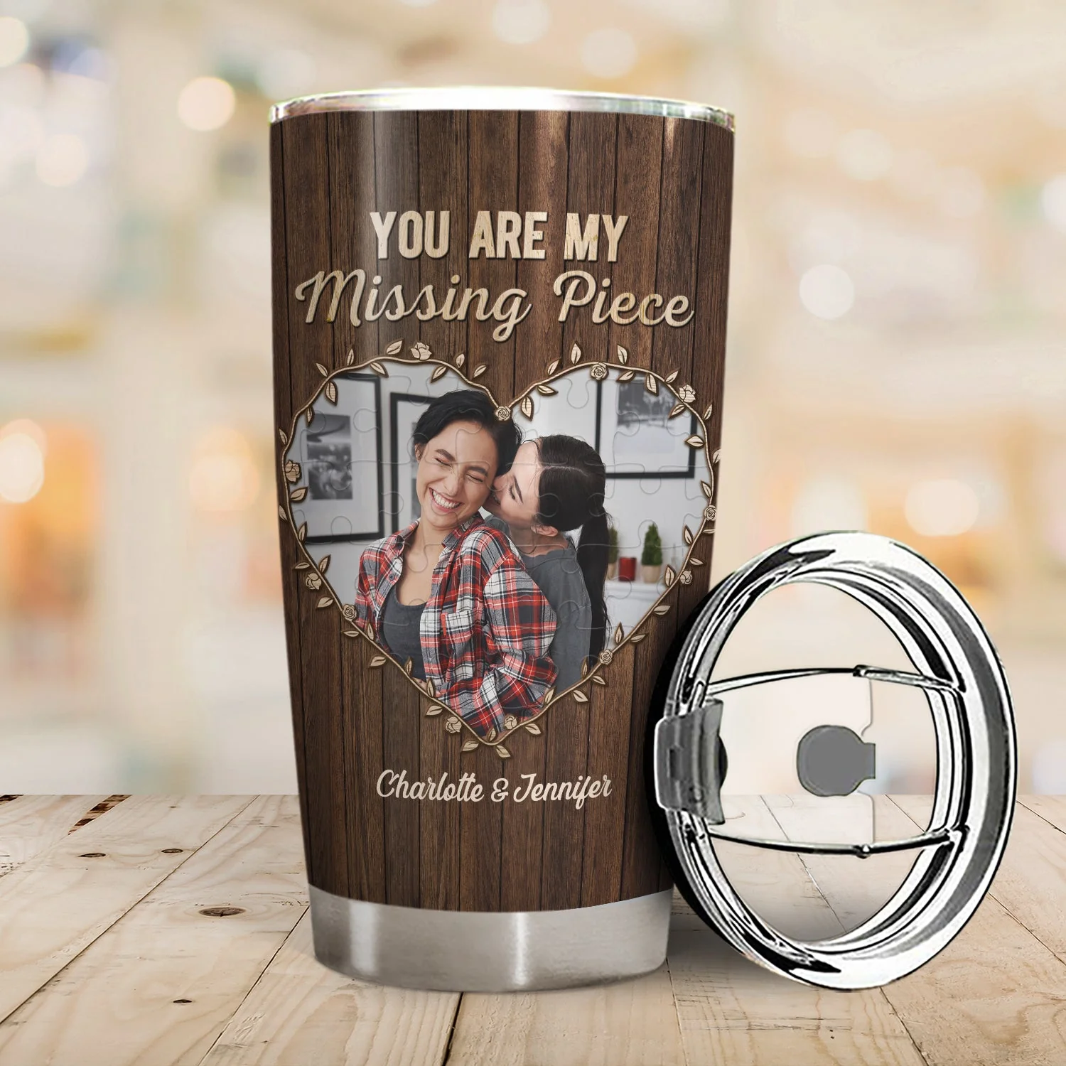 Custom Photo You Are My Missing Piece - Anniversary Gift For Couples - Personalized Tumbler - Image 2