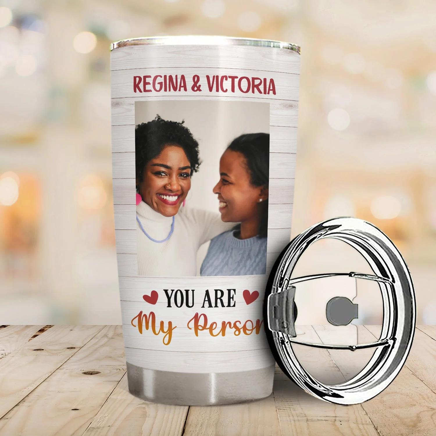 Custom Photo You Are My Person Here's To Another Year Of Bonding Over Alcohol Best Friends - Bestie BFF Gift - Personalized Custom Tumbler - Image 2