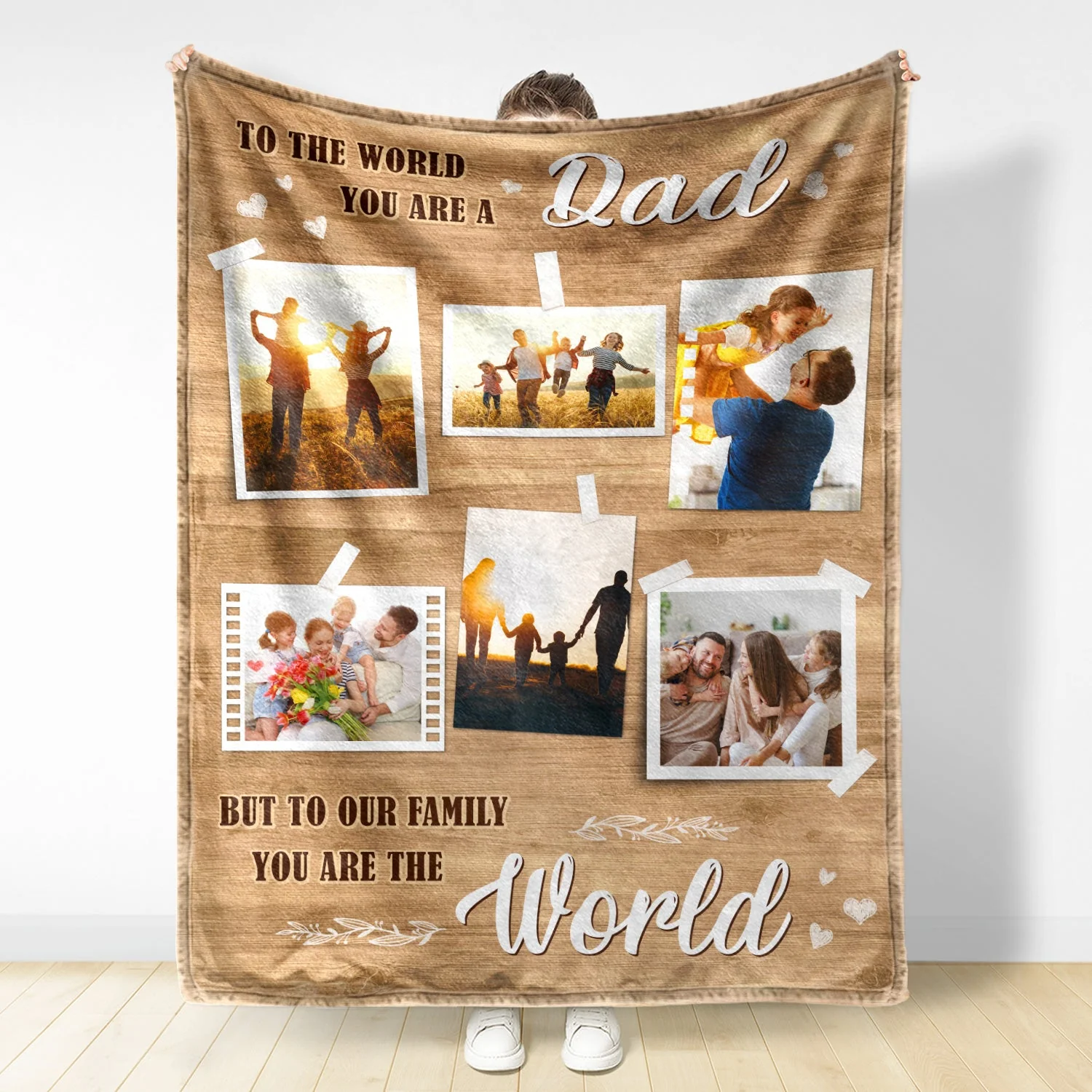 Custom Photo You Are The World - Gift For Mom & Dad - Personalized Fleece Blanket - Image 2