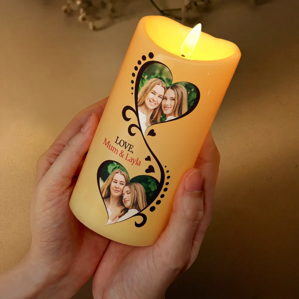 Custom Photo You Are The World To Me - Personalized Flameless LED Candle - Image 3