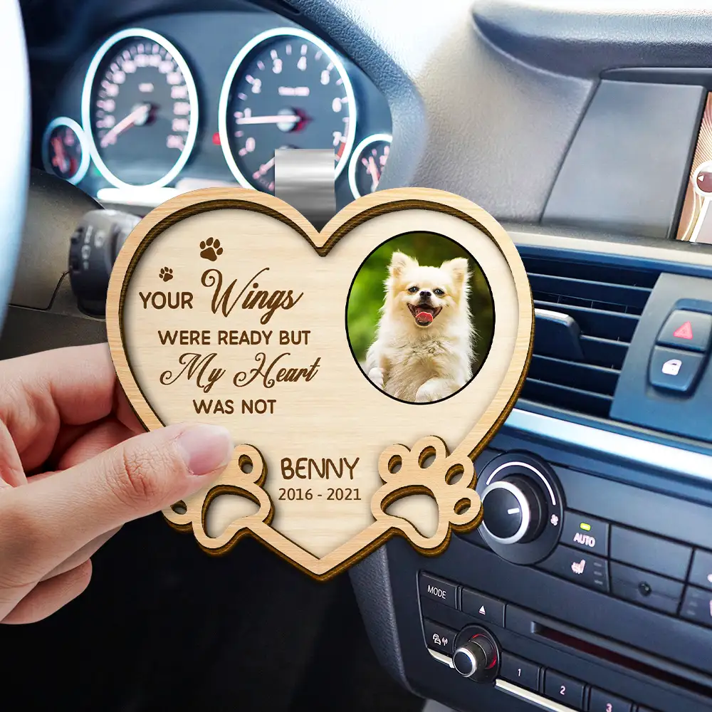 Custom Photo You Left Paw Prints On My Heart Forever - Personalized Custom Shaped Car Visor Clip - Image 3
