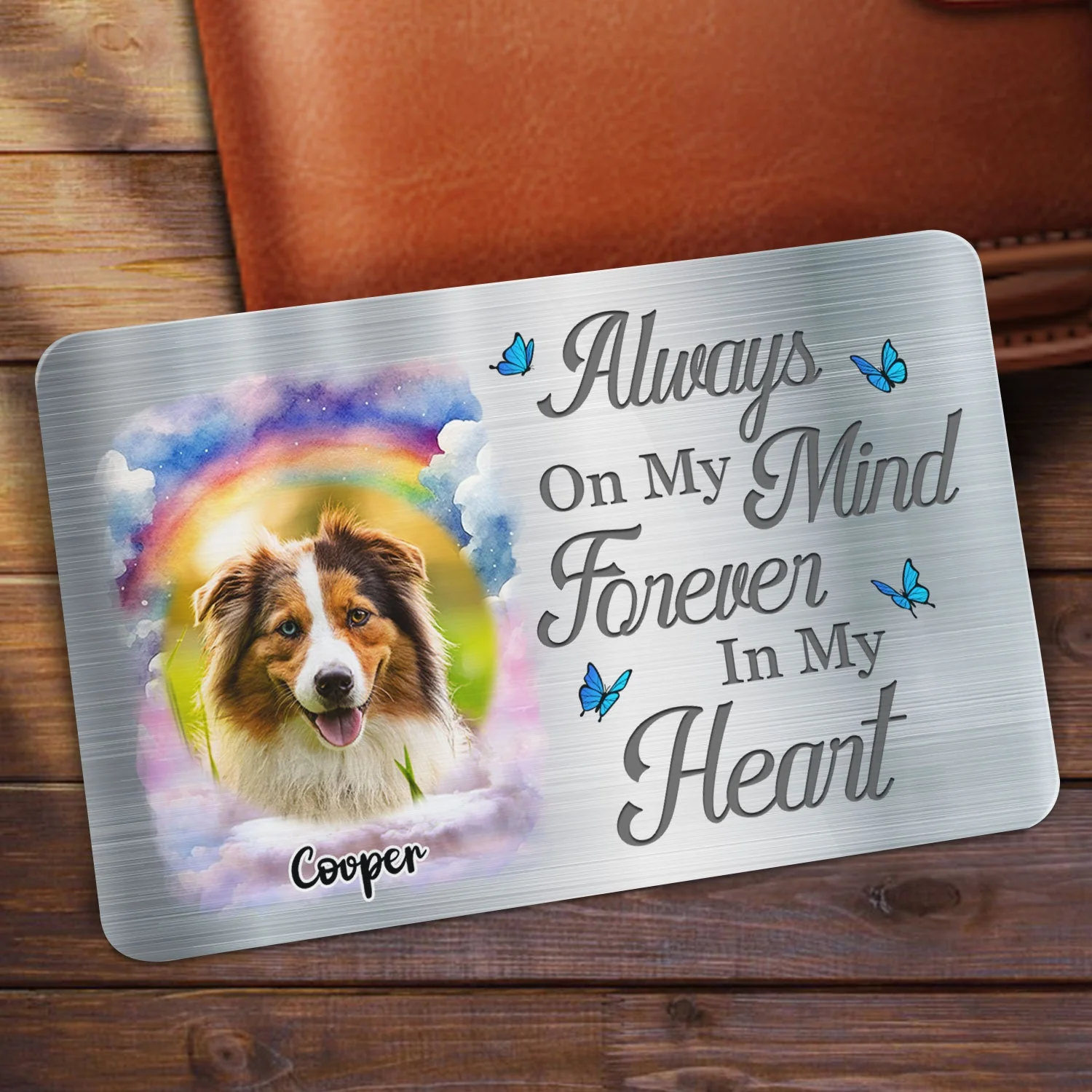 Custom Photo You Left Paw Prints On My Heart - Memorial Gift For Pet Owners, Pet Lovers - Personalized Aluminum Wallet Card - Image 3