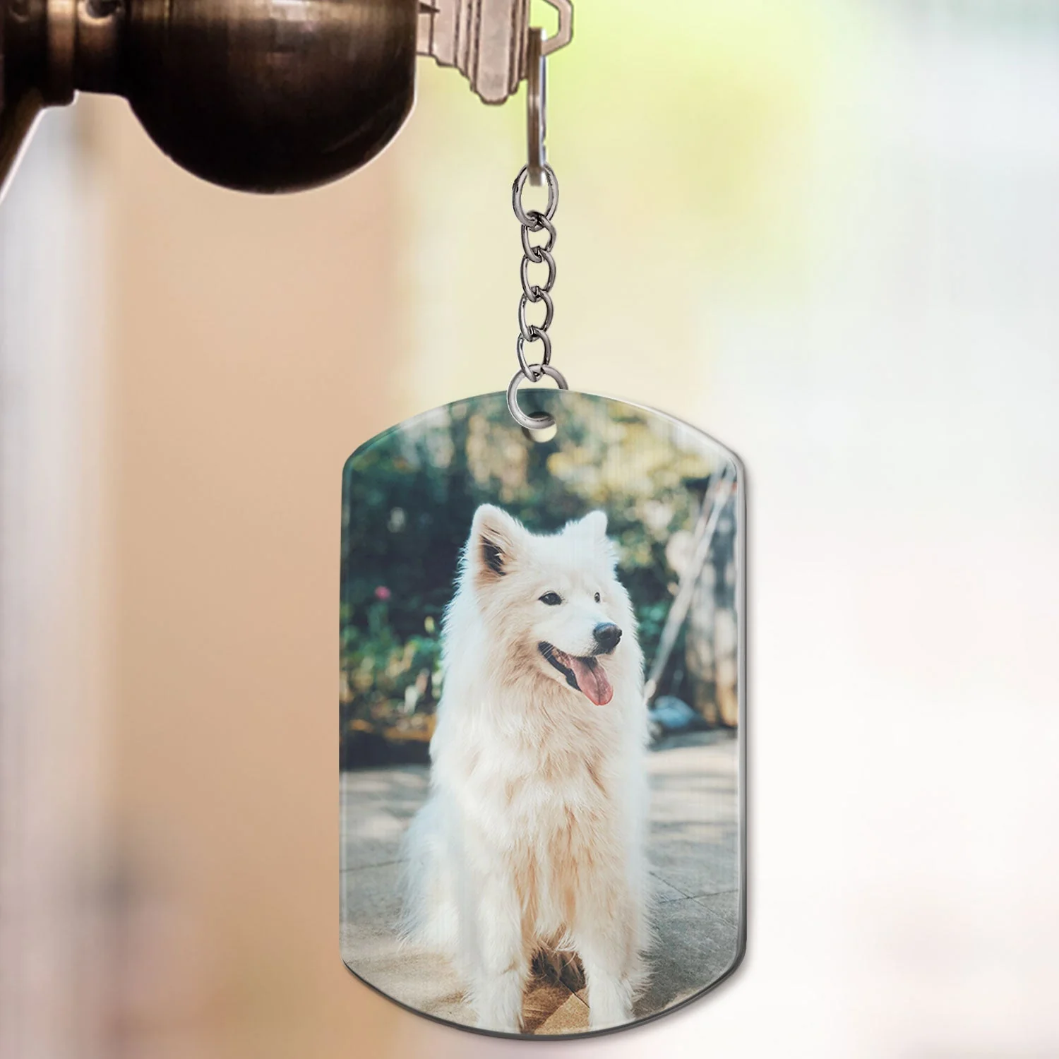 Custom Photo You Left Paw Prints On My Heart - Pet Memorial Gift - Personalized Aluminum Keychain - Image 3