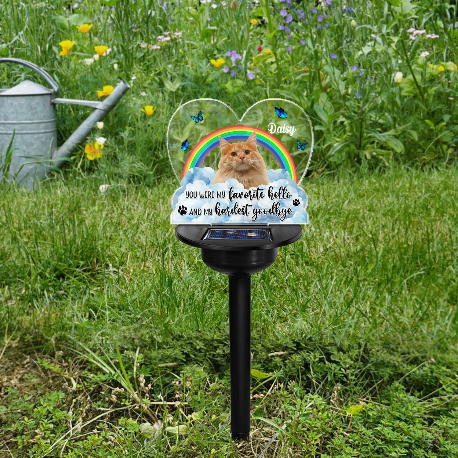 Custom Photo You Left Paw Prints On Our Hearts - Memorial Gift For Dog Lovers, Cat Lovers, Pet Lovers - Personalized Solar Light - Image 5