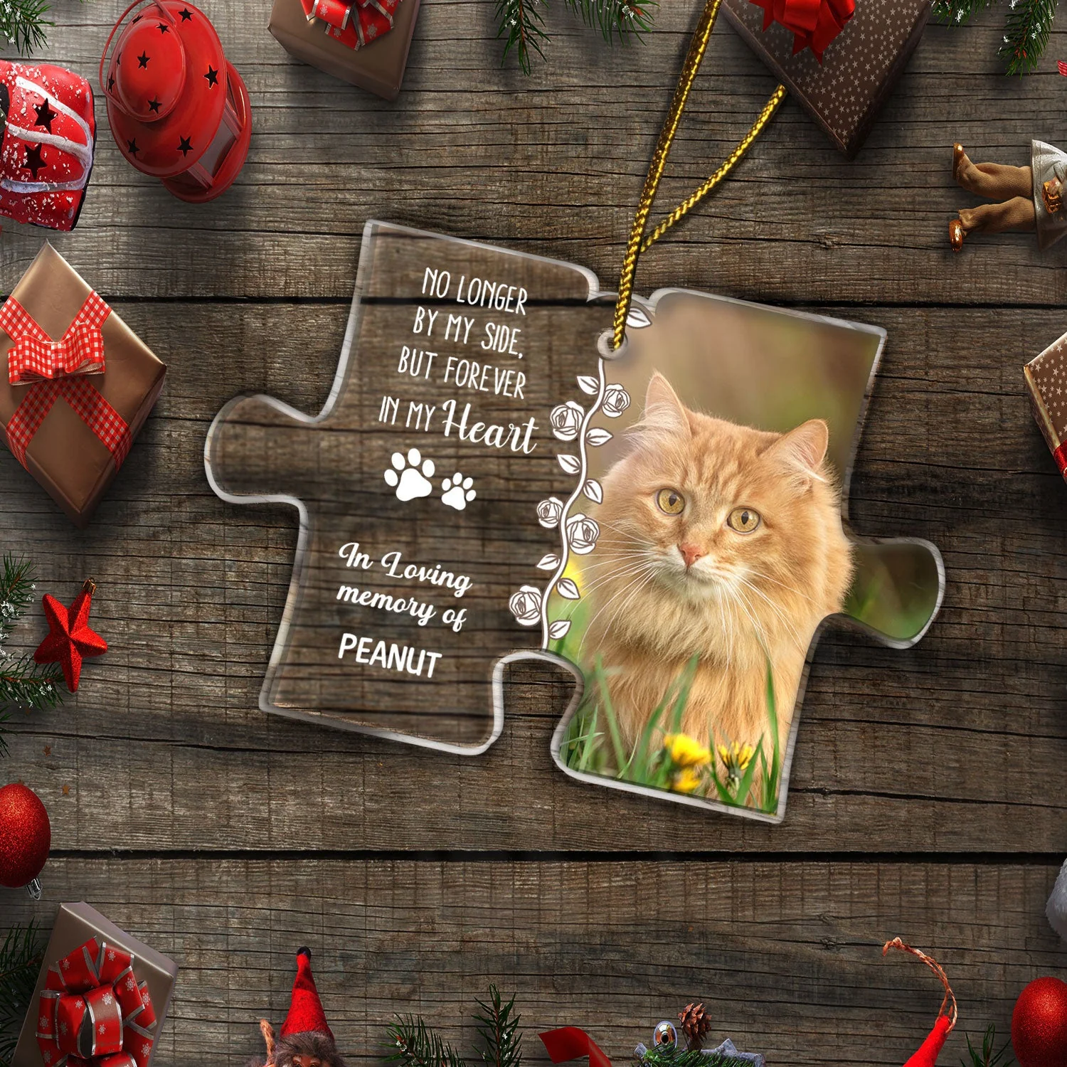Custom Photo You Left Pawprint In My Heart - Christmas Gift For Pet Lovers - Personalized Custom Shaped Acrylic Ornament - Image 5