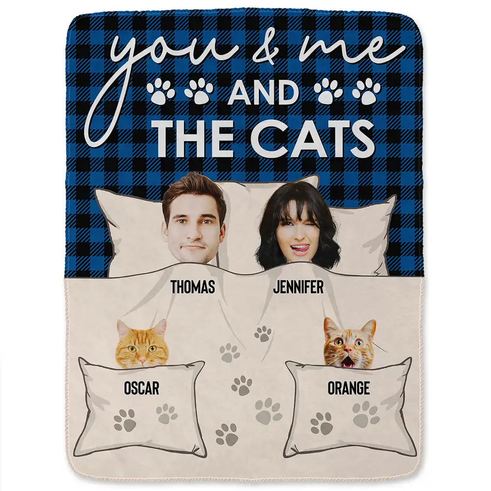 Custom Photo You & Me And The Dogs Cats Fur Babies - Personalized Fleece Blanket, Sherpa Blanket - Image 3
