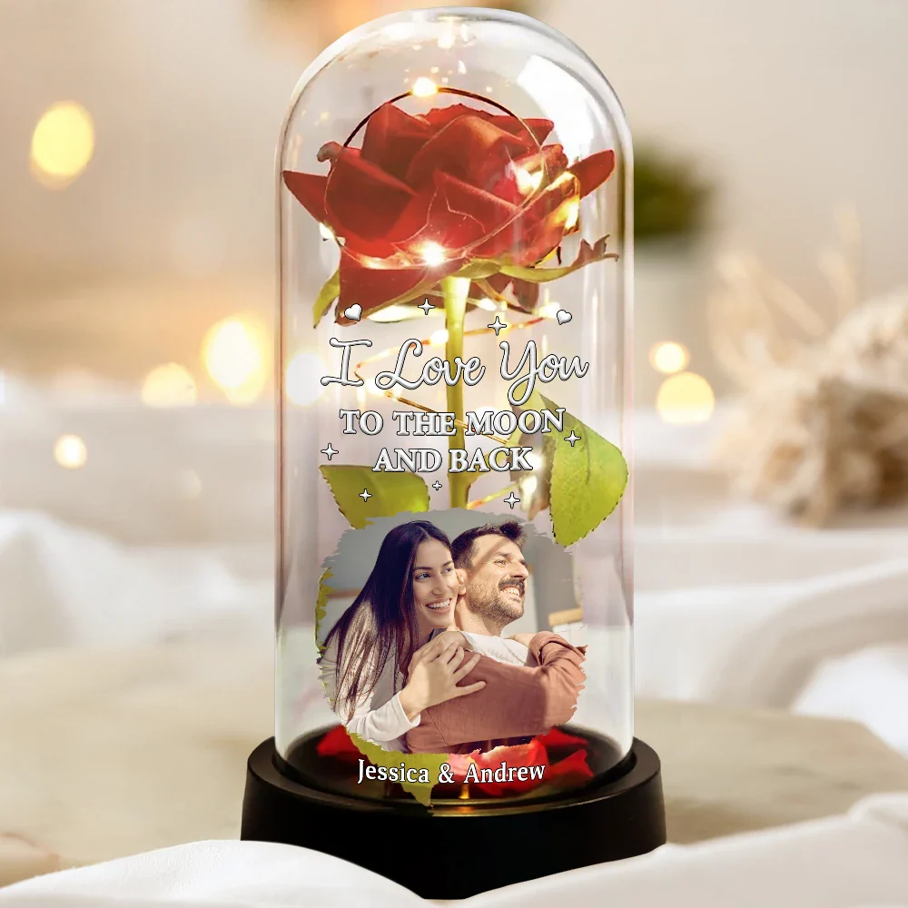 Custom Photo You & Me We Got This - Personalized Everlasting Rose Dome Lamp - Image 3