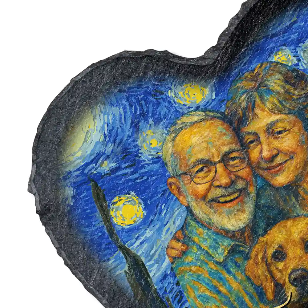 Custom Photo You & Me We Got This Under Starry Night - Personalized Heart Memorial Garden Stone - Image 3