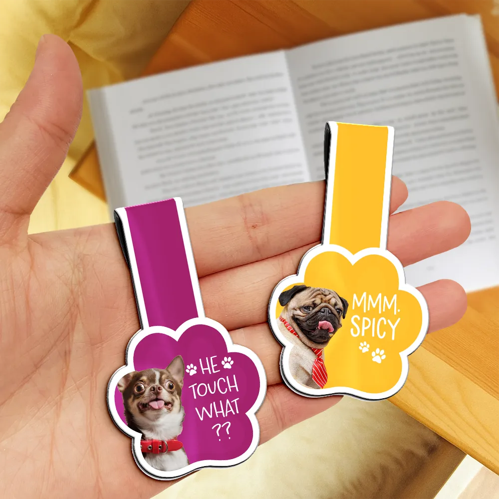Custom Photo You Pawsed Here - Personalized Custom Shaped Magnetic Bookmark Clip - Image 4