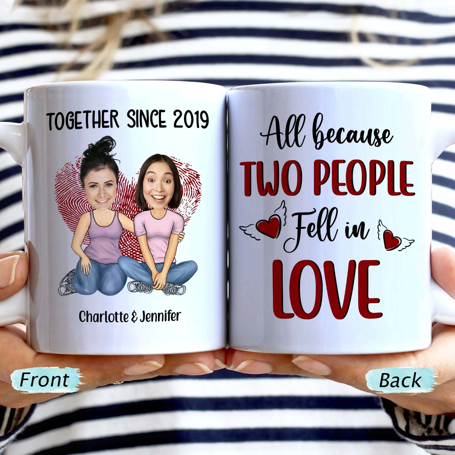 Custom Photo You're The Only One I Want To Annoy Together Since - Gift For Couples - Personalized Custom White Edge-to-Edge Mug - Image 2