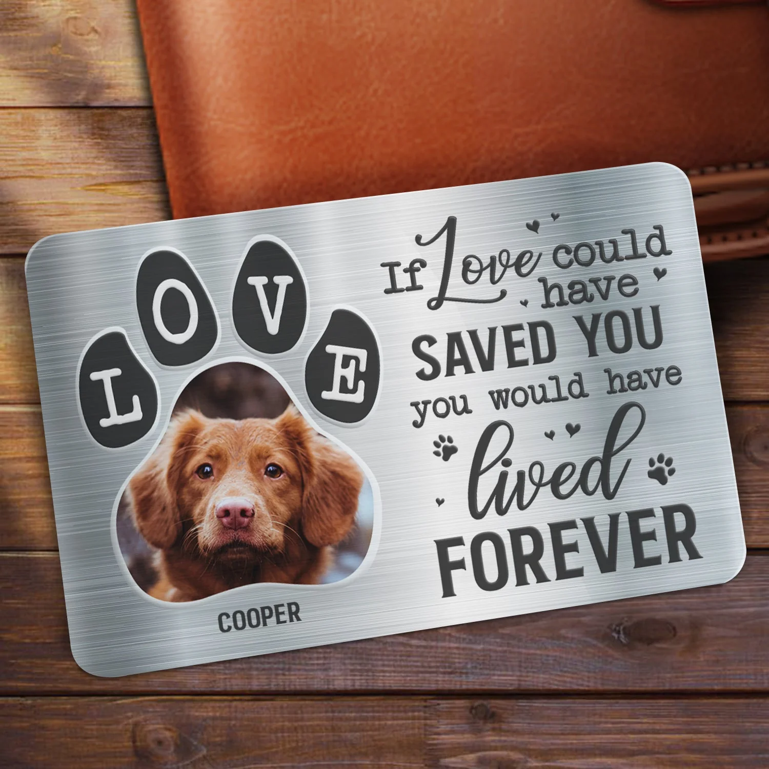 Custom Photo You Were My Favorite Hello - Gift For Pet Lovers - Personalized Aluminum Wallet Card - Image 2