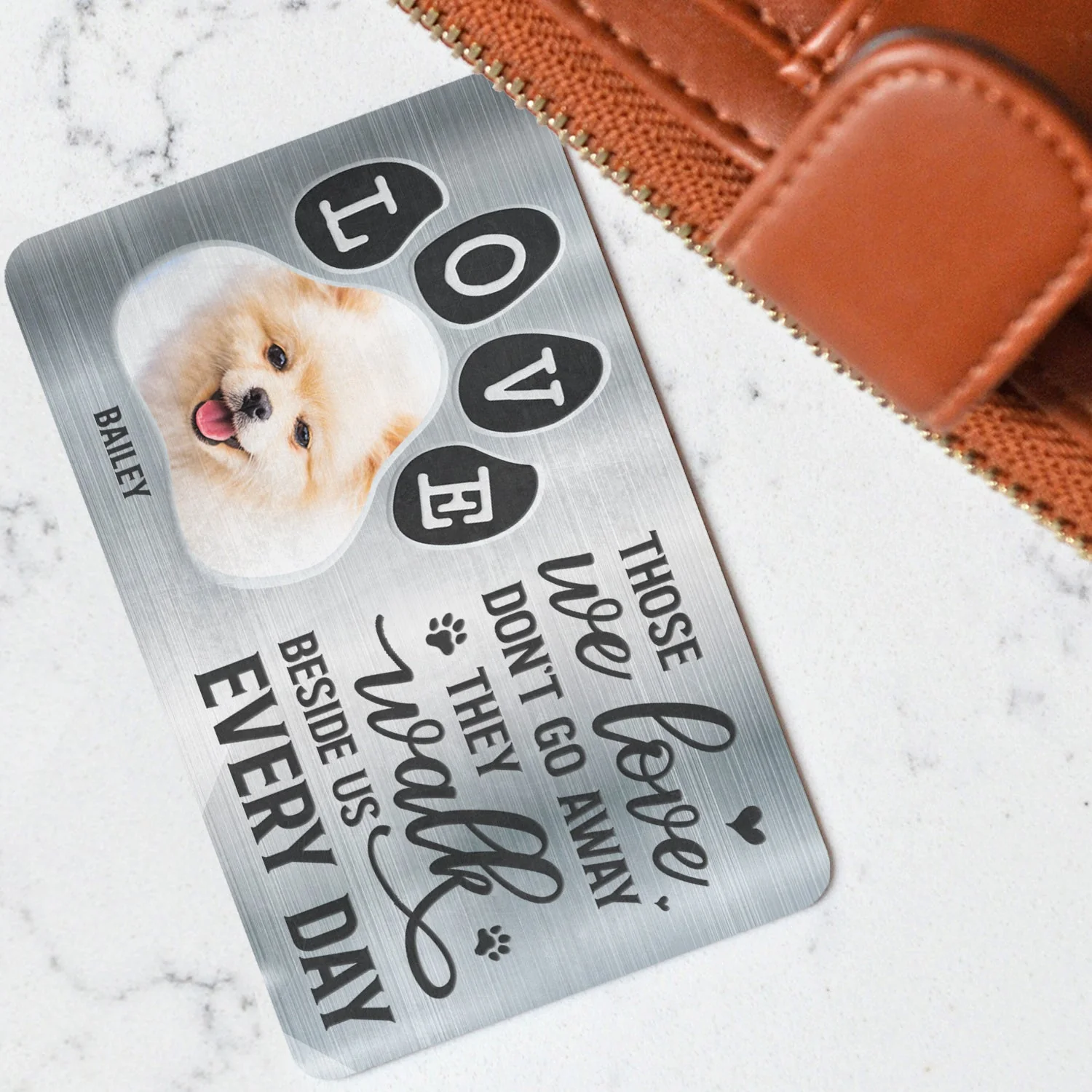 Custom Photo You Were My Favorite Hello - Gift For Pet Lovers - Personalized Aluminum Wallet Card - Image 3