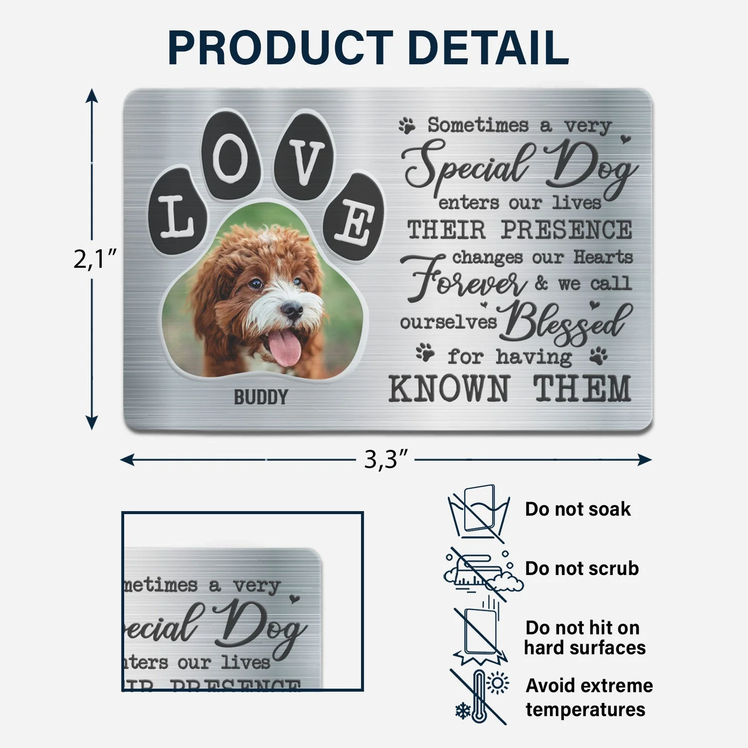 Custom Photo You Were My Favorite Hello - Gift For Pet Lovers - Personalized Aluminum Wallet Card - Image 6