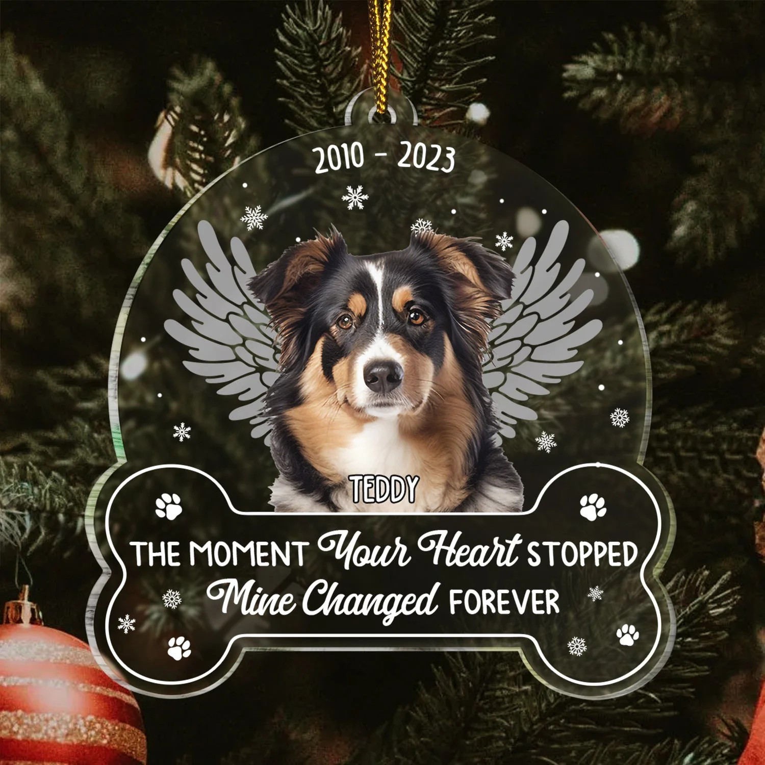 Custom Photo You Were My Favorite Hello - Memorial Gift For Dog Lovers - Personalized Custom Shaped Acrylic Ornament - Image 4