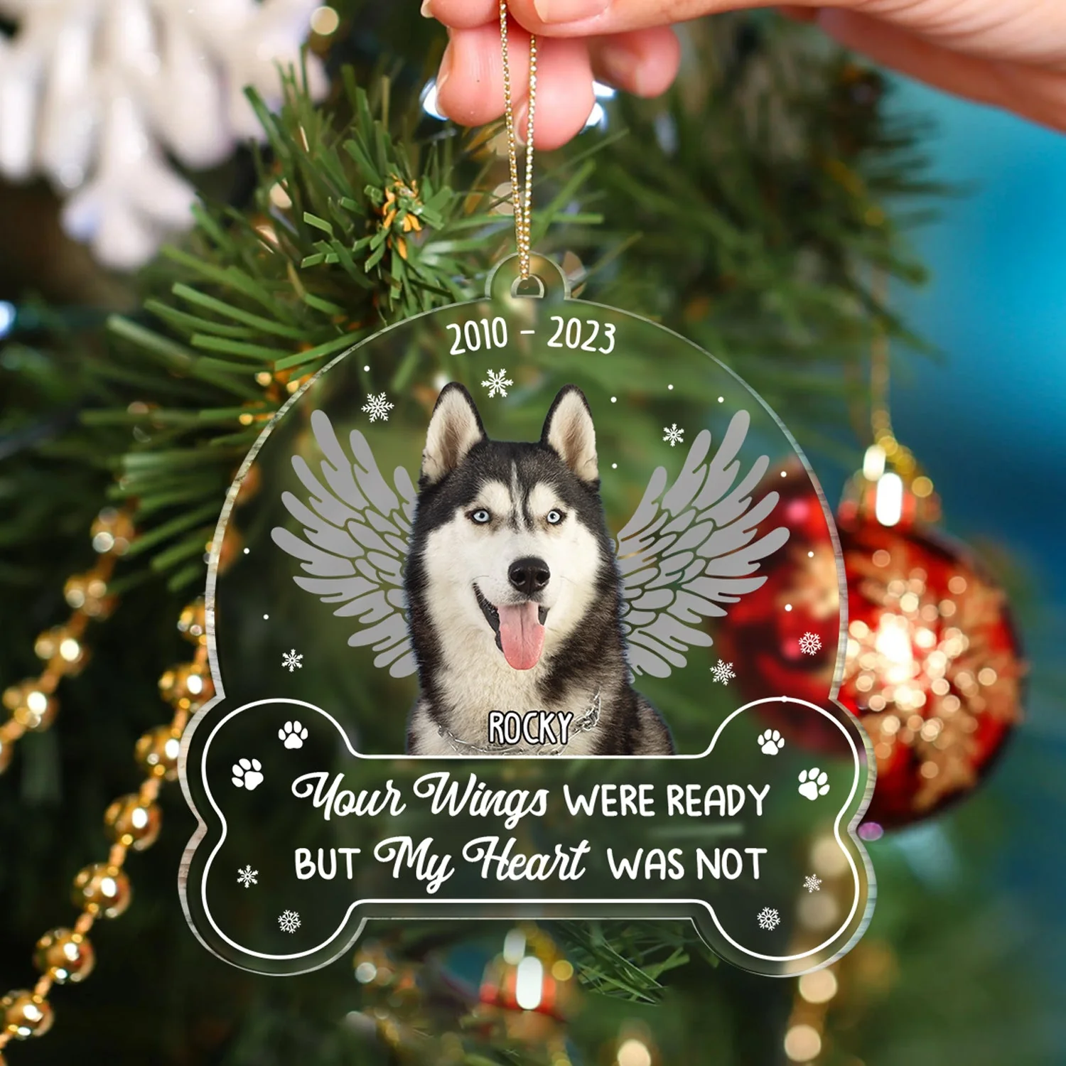 Custom Photo You Were My Favorite Hello - Memorial Gift For Dog Lovers - Personalized Custom Shaped Acrylic Ornament - Image 5