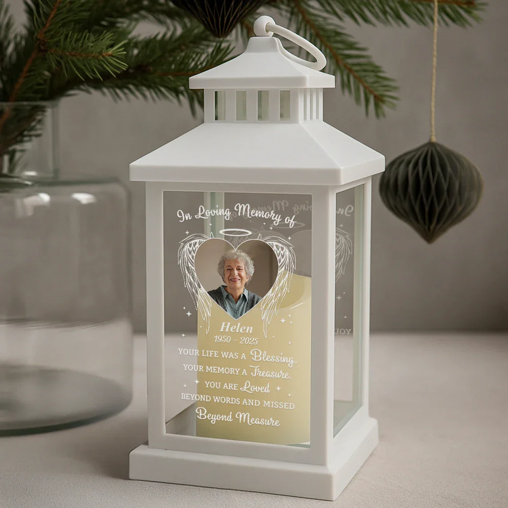 Custom Photo Your Life Was A Blessing Memorial - Personalized LED Candle Lantern - Image 2