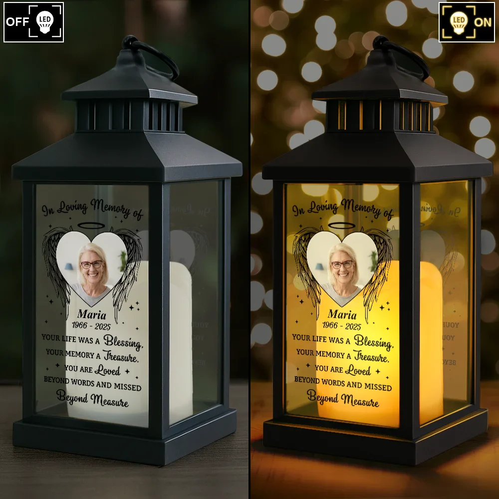 Custom Photo Your Life Was A Blessing Memorial - Personalized LED Candle Lantern - Image 4