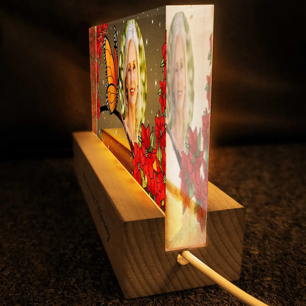 Custom Photo Your Light Will Always Shine In My Heart Memorial - Personalized Rectangle LED Light - Image 4