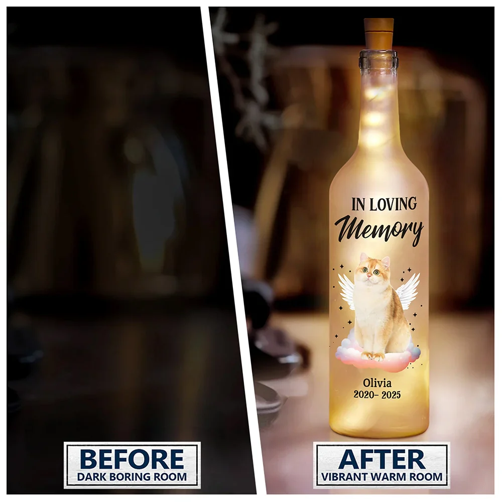 Custom Photo Your Light Will Always Shine In My Heart - Personalized Bottle Light - Image 3