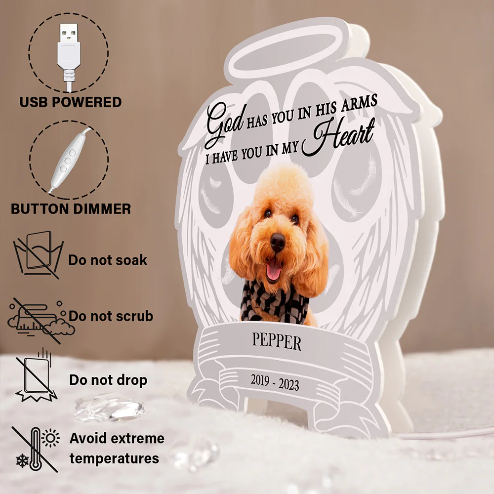 Custom Photo Your Light Will Always Shine In My Heart Pet Memorial - Personalized Custom Shaped Light Box - Image 7