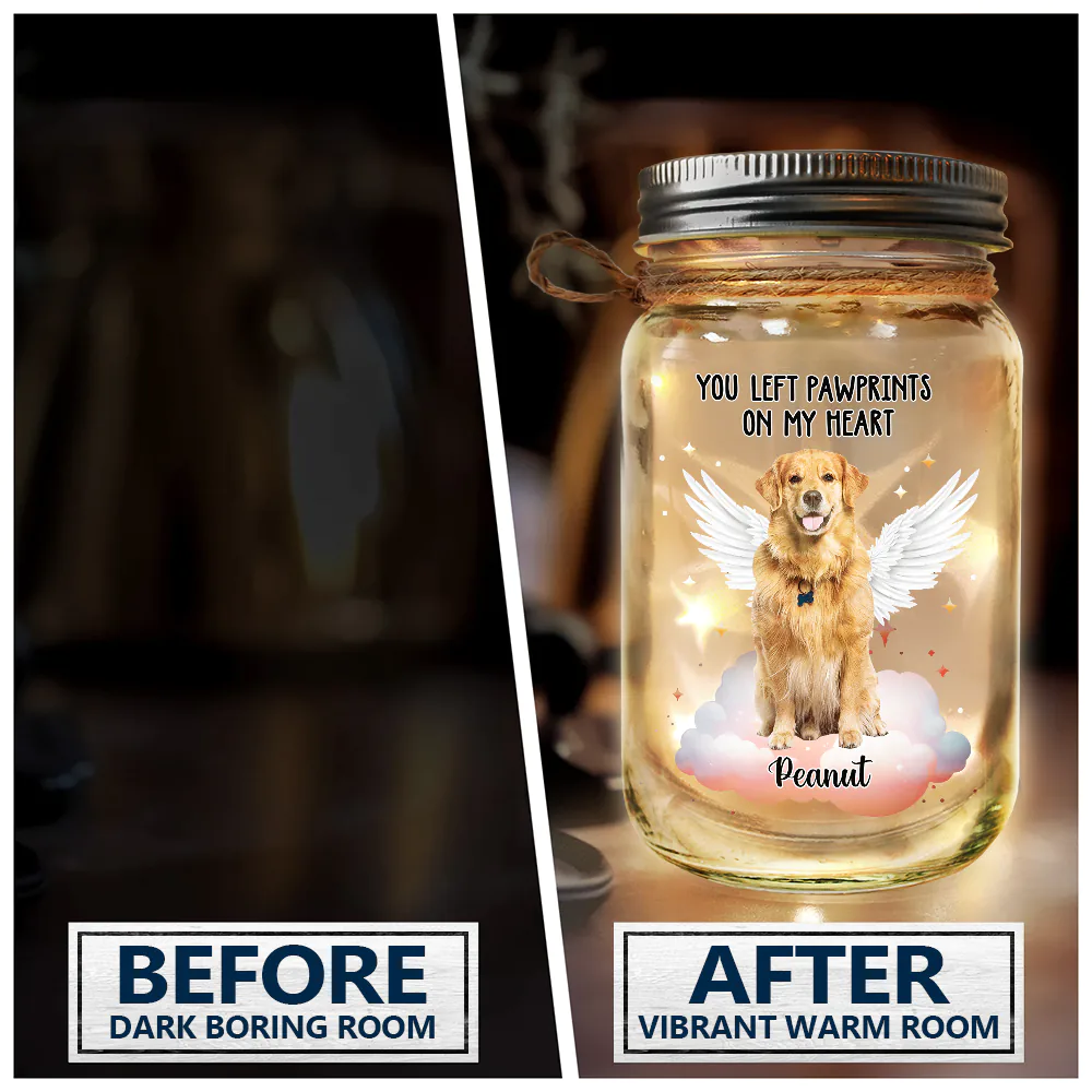 Custom Photo Your Light Will Always Shine - Memorial Gift For Pet Lovers, Dog Lovers, Cat Lovers - Personalized Mason Jar Light - Image 4