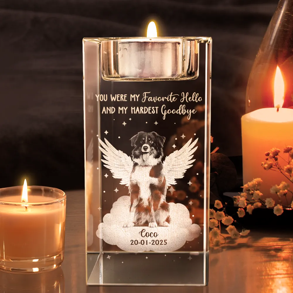 Custom Photo Your Light Will Always Shine - Personalized Crystal Candle Holder - Image 3
