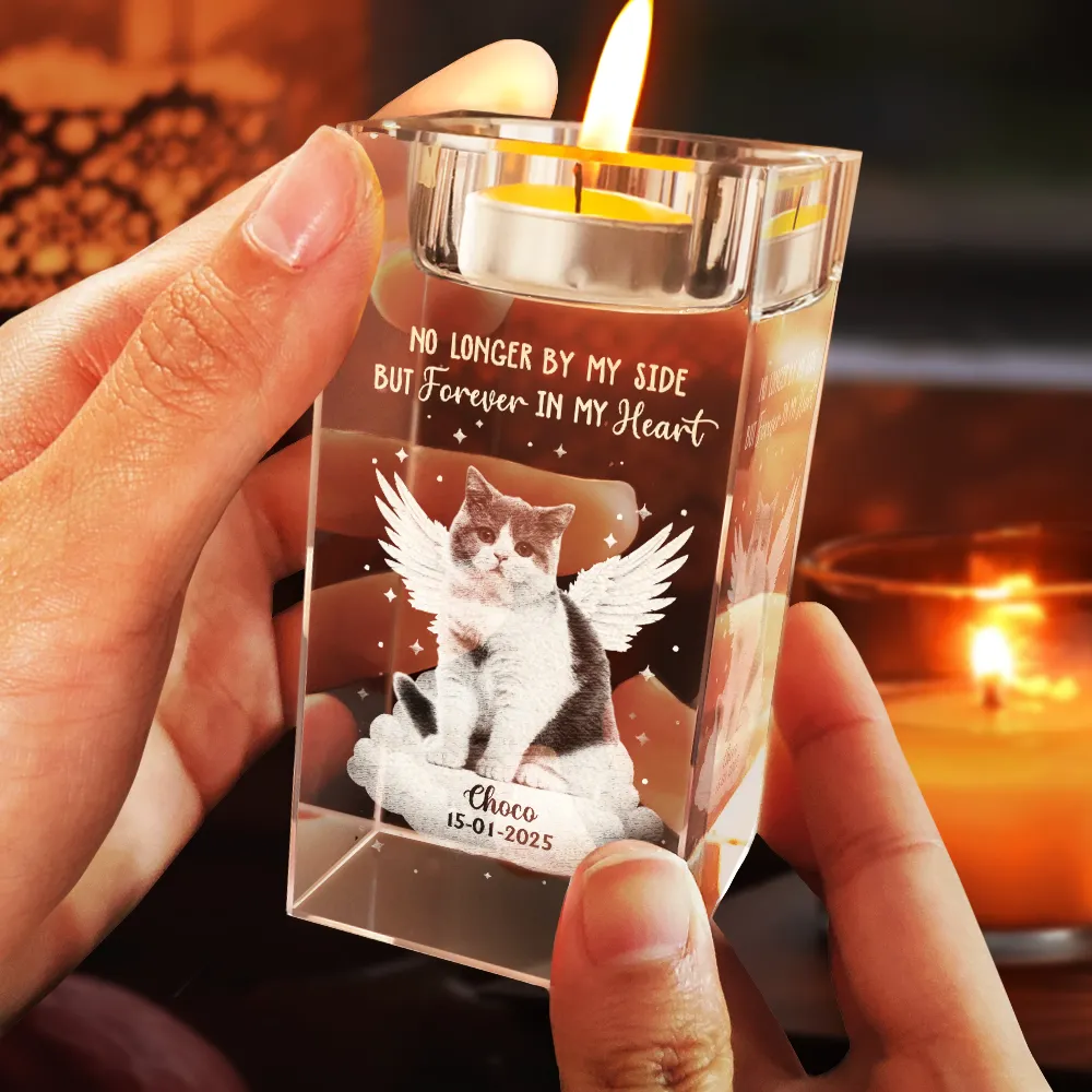 Custom Photo Your Light Will Always Shine - Personalized Crystal Candle Holder - Image 5
