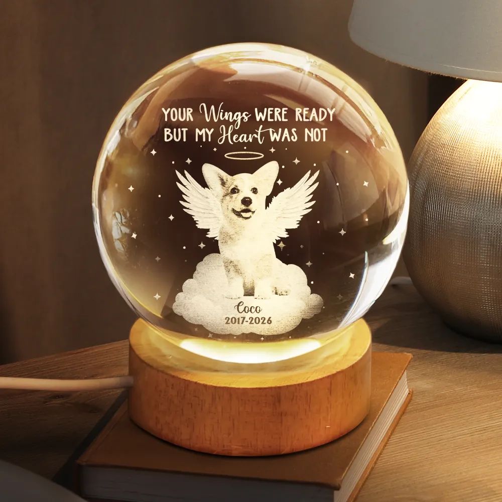 Custom Photo Your Light Will Always Shine - Personalized Crystal Globe Lamp - Image 3