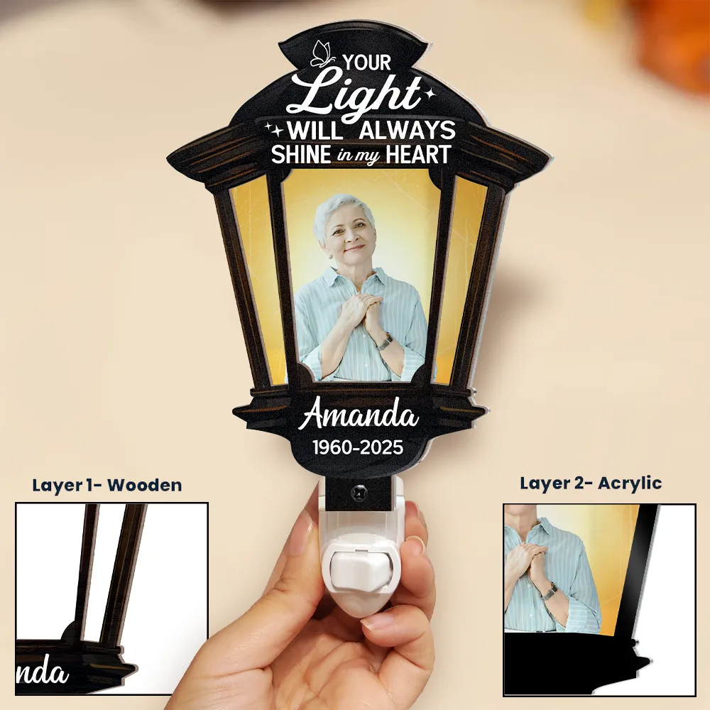 Custom Photo Your Light Will Always Shine - Personalized Plug-in Night Light - Image 4