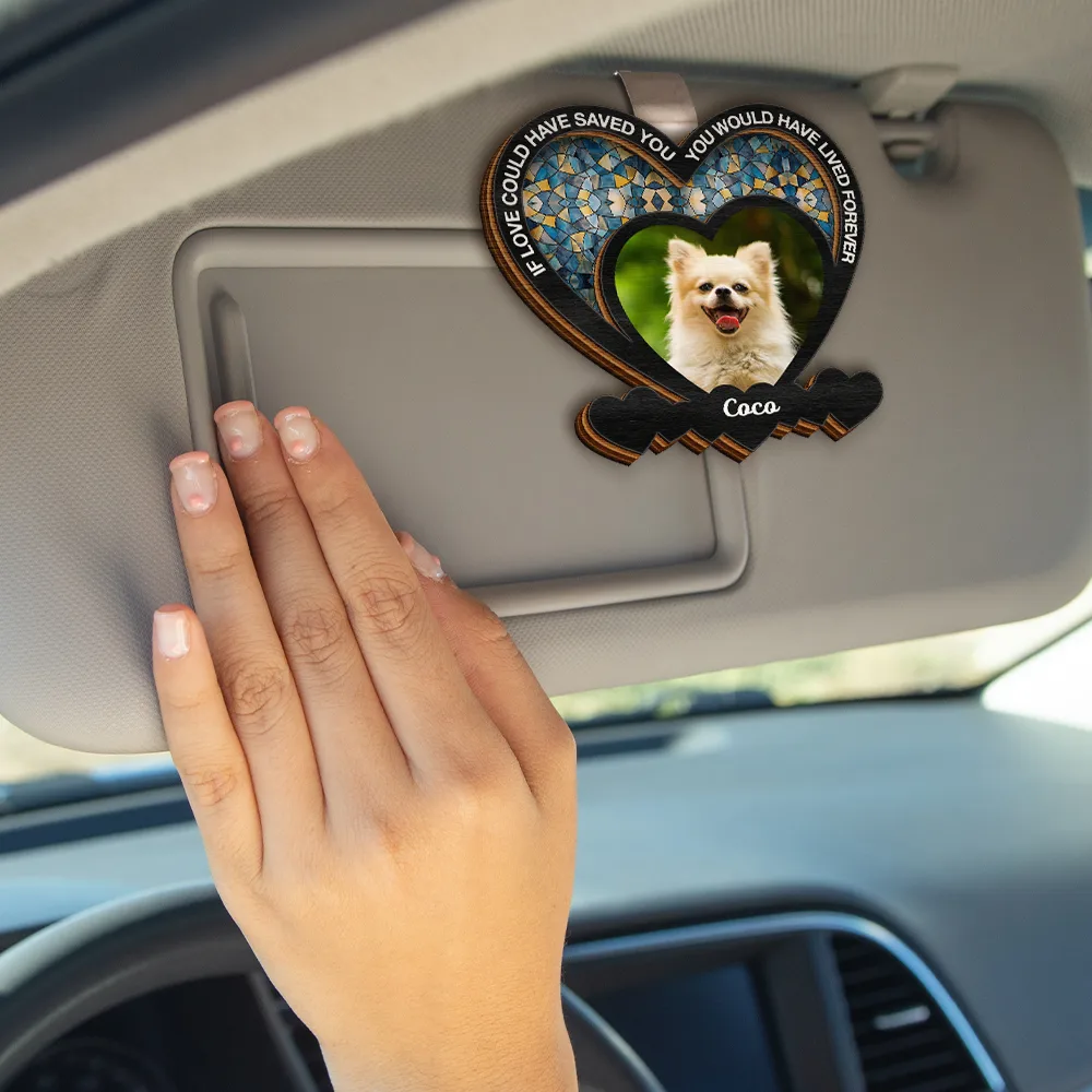 Custom Photo Your Were My Favorite Hello Dog Memorial - Personalized Custom Shaped Car Visor Clip - Image 4