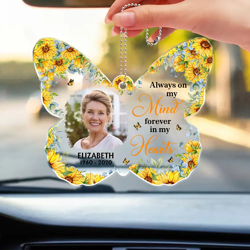 Custom Photo Your Wings Were Ready But My Heart Was Not - Personalized Acrylic Car Hanger - Image 3
